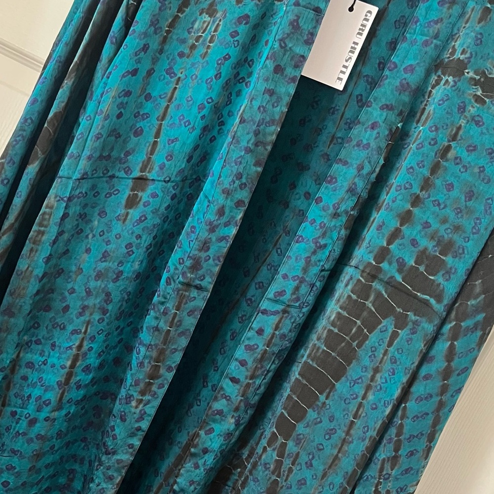 TURQUOISE SMOOTH OPERATOR SILK LUXURY KIMONO - Picture 13 of 13